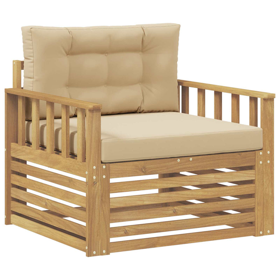 Tuinbank Polyester wit en beige