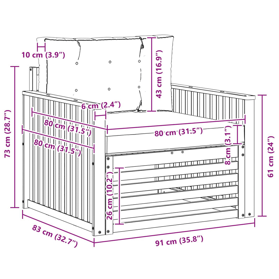 Tuinbank Polyester Wit