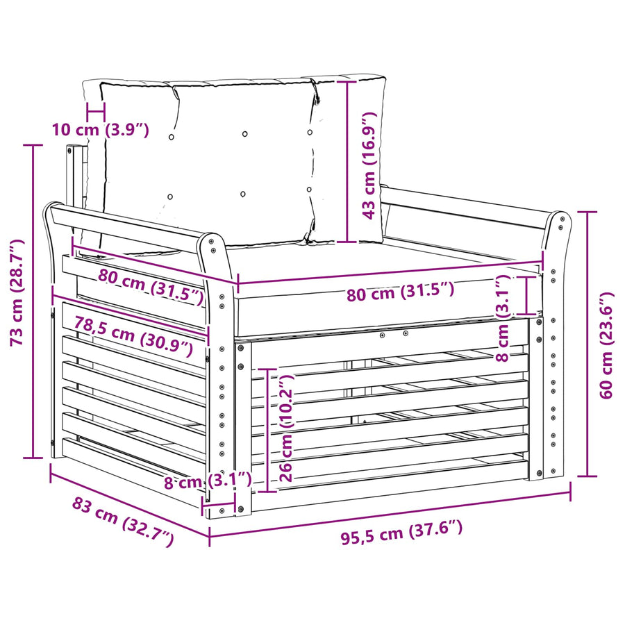 Tuinbank Polyester Wit