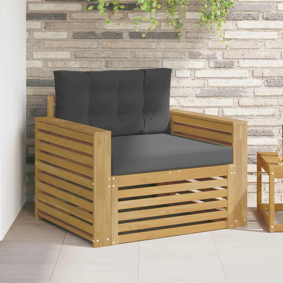 Tuinbank Polyester Wit en antracietkleurig