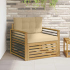 Garden bench Polyester white and beige