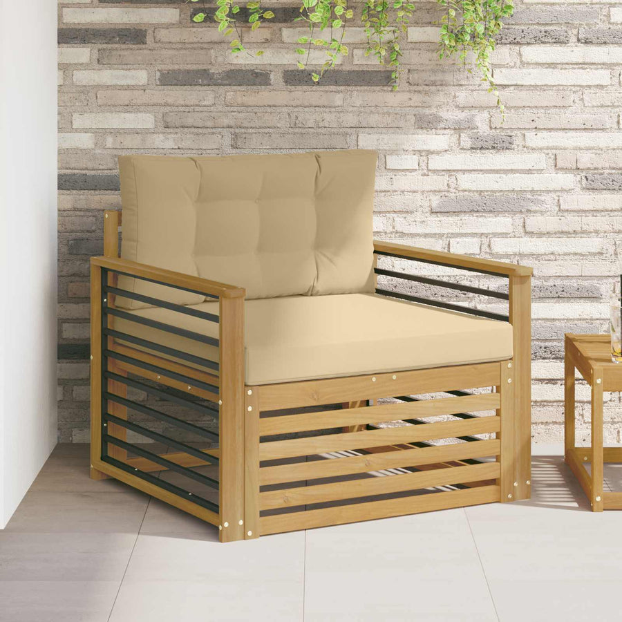 Tuinbank Polyester wit en beige