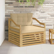 Tuinbank massief acaciahout wit beige