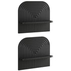 Wandplank set 2 stuks zwart 41x13.5x37.5 cm bewerkt hout