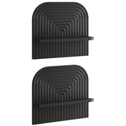 Wandplank set 2 stuks zwart 41x13.5x37.5 cm bewerkt hout