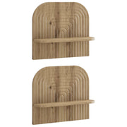 Wandplank 2 stuks eiken 41x13.5x37.5 cm