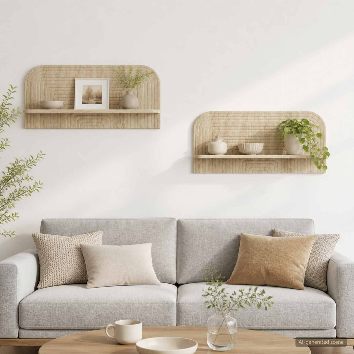 Wandplank 2 st Sonoma Eiken 80,5 x 13,5 x 37,5 cm Bewerkt hout