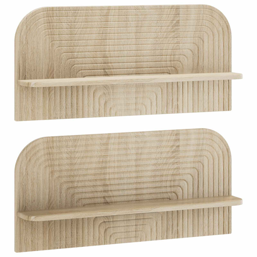 Wandplank 2 st Sonoma Eiken 80,5 x 13,5 x 37,5 cm Bewerkt hout