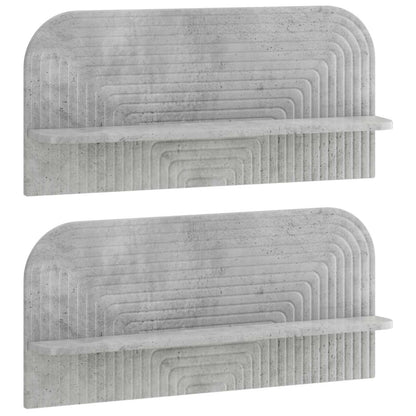 Wandplank 2 st Betongrijs 80,5 x 13,5 x 37,5 cm Bewerkt hout