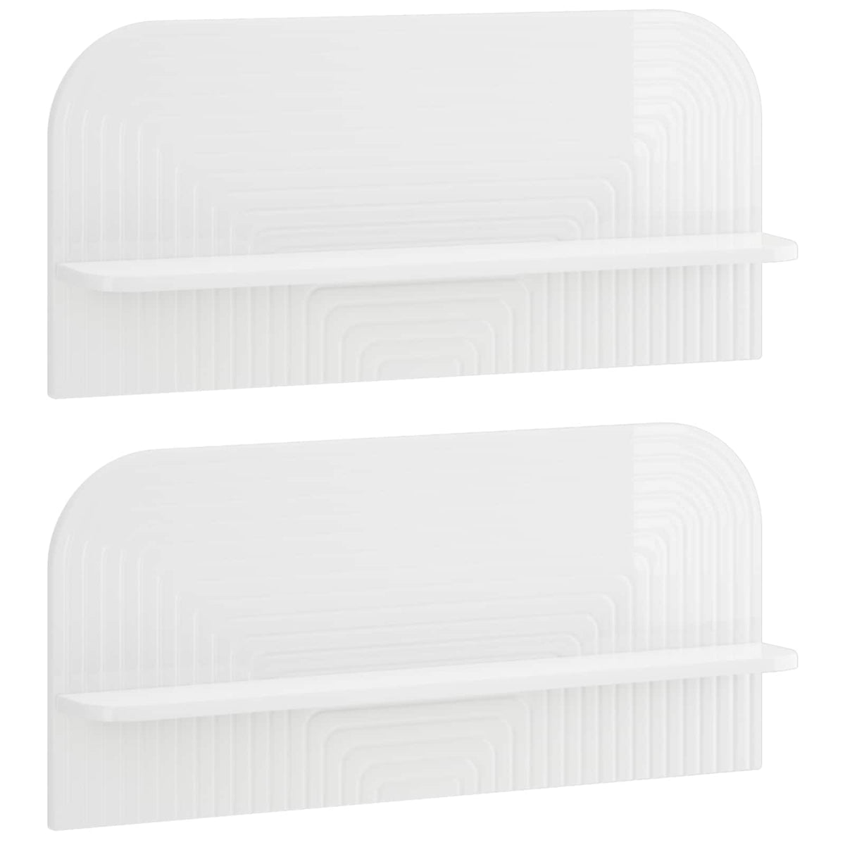 Wandplank 2 st Hoogglans Wit 80,5 x 13,5 x 37,5 cm Bewerkt hout