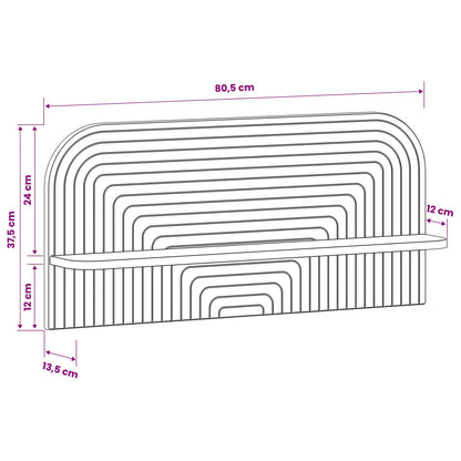 Wandplank 2 st Hoogglans Wit 80,5 x 13,5 x 37,5 cm Bewerkt hout