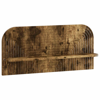 Wandplank 2 st Gerookt eiken 80.5 x 13.5 x 37.5 cm Bewerkt hout