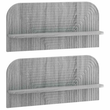 Wandplank 2 st Grijs Sonoma 80,5 x 13,5 x 37,5 cm Bewerkt hout
