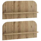 Wandplank 2 stuks bewerkt hout eikenlook 80.5x13.5x37.5 cm