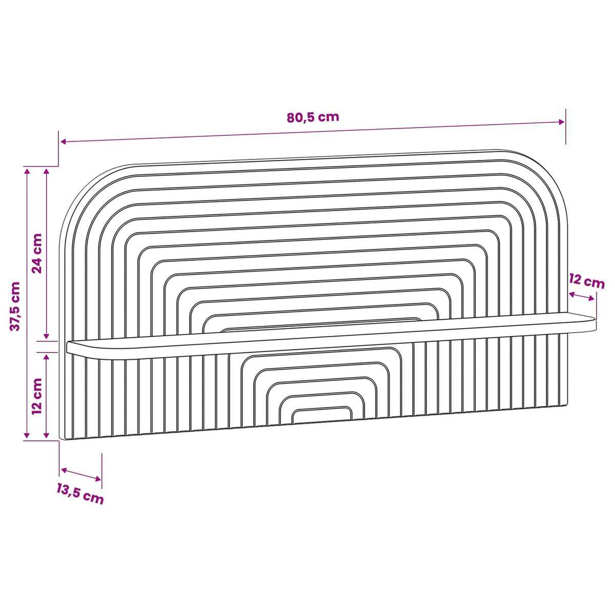 Wandplank 2 st Artisanaal eiken 80.5 x 13.5 x 37.5 cm