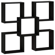Wandplank 99,5x17x91 cm bewerkt hout zwart