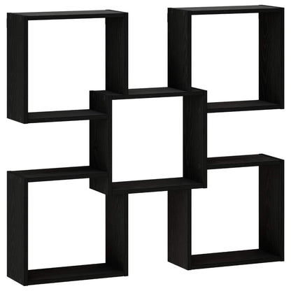 Wandplank Zwart 99,5 x 17 x 91 cm Bewerkt hout