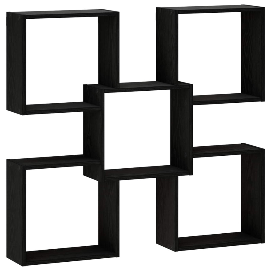 Wandplank Zwart 99,5 x 17 x 91 cm Bewerkt hout