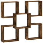 Wandplank 99.5x17x91 cm gerookt eiken bewerkt hout