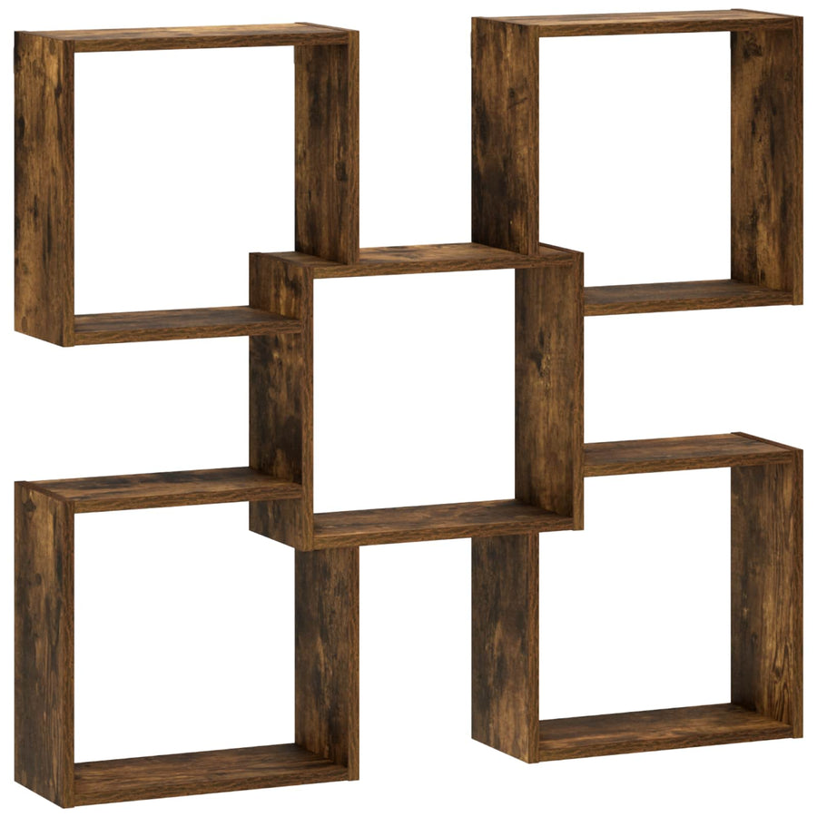 Wandplank Gerookt eiken 99,5 x 17 x 91 cm Bewerkt hout