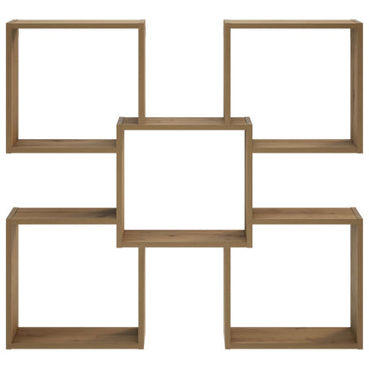 Wandplank Artisanaal eiken 99,5 x 17 x 91 cm Bewerkt hout