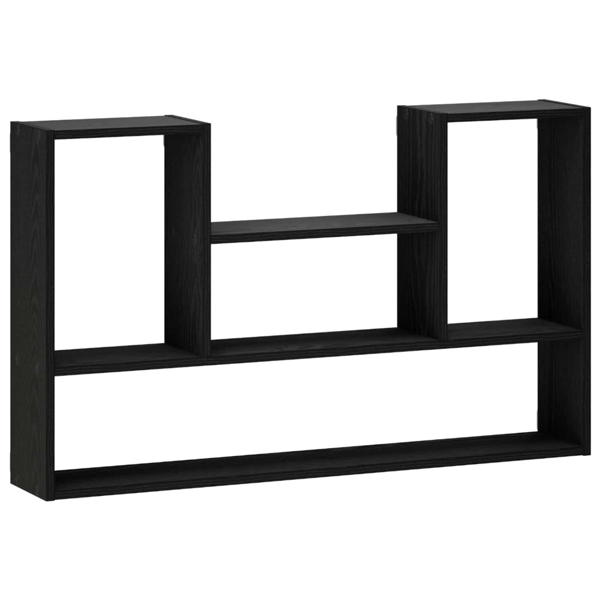 Wandplank Zwart 100 x 17 x 60 cm Bewerkt hout