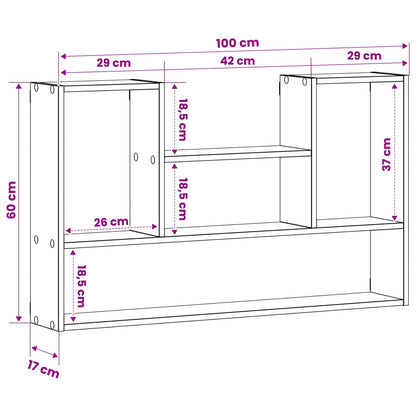 Wandplank Sonoma Eiken 100 x 17 x 60 cm Bewerkt hout