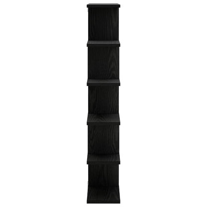 Wandplank Zwart eiken 70 x 17 x 101 cm Bewerkt hout