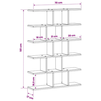 Wandplank Betongrijs 70 x 17 x 101 cm Bewerkt hout