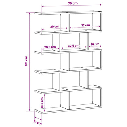 Wandplank Sonoma Eiken 70 x 17 x 101 cm Bewerkt hout