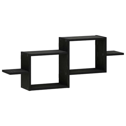 Wandplank Zwart eiken 95 x 17 x 37 cm Bewerkt hout