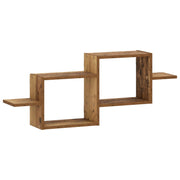 Wandplank bewerkt hout 95x17x37 cm oud hout