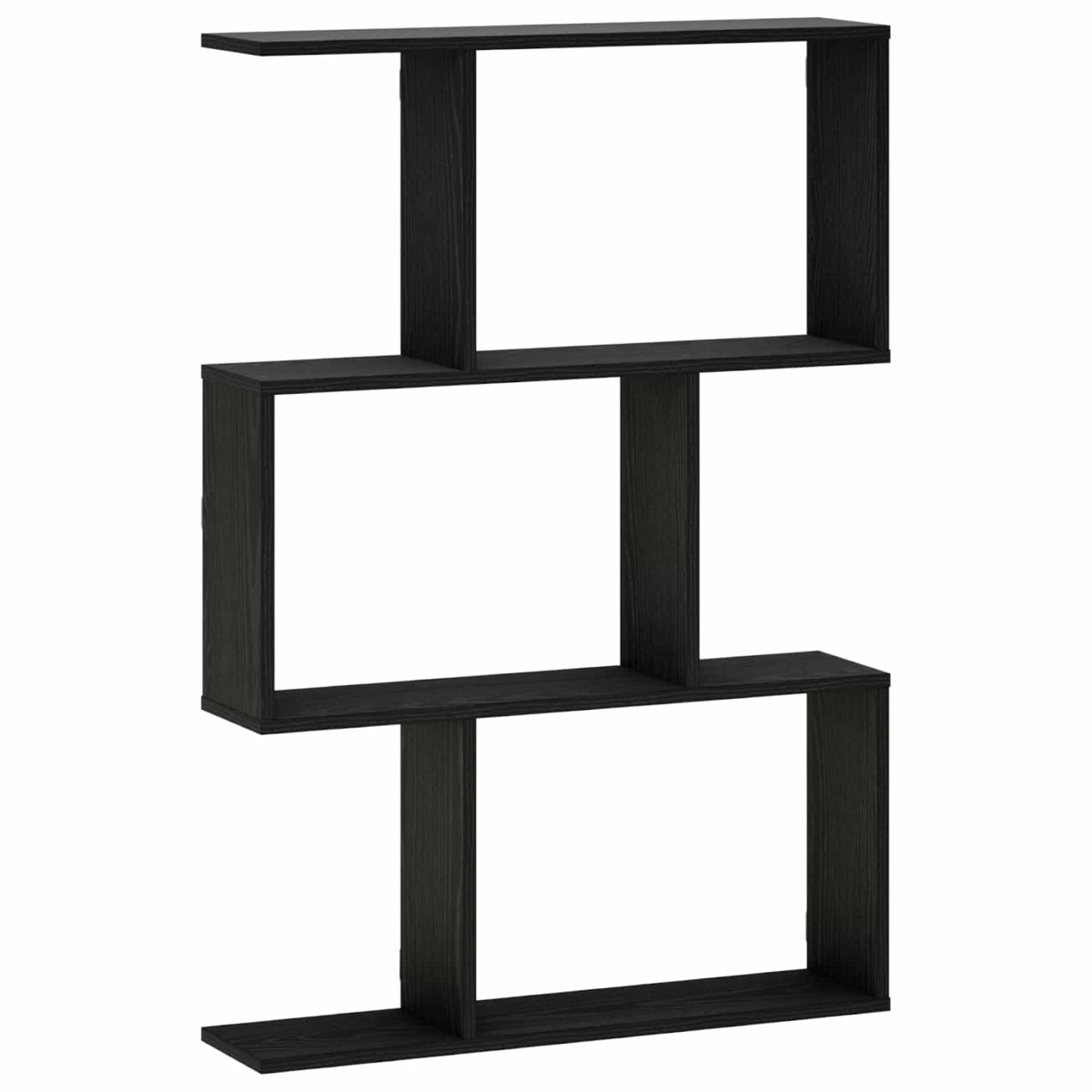 Wandplank Zwart eiken 72 x 17 x 105 cm Bewerkt hout