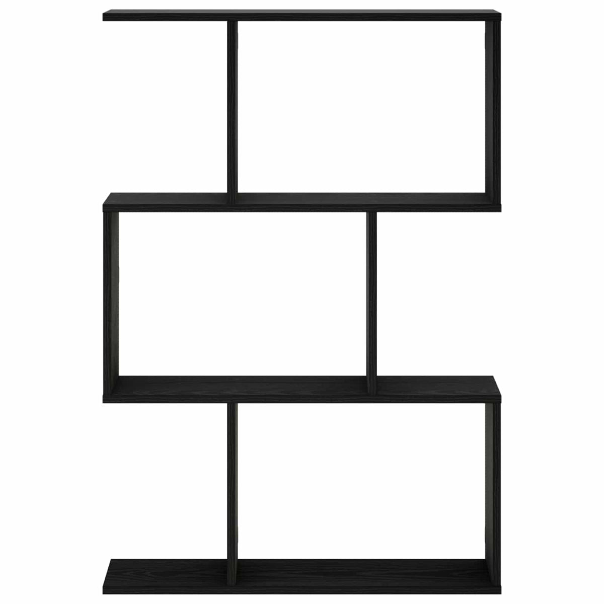 Wandplank Zwart eiken 72 x 17 x 105 cm Bewerkt hout