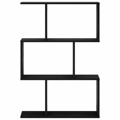 Wandplank Zwart eiken 72 x 17 x 105 cm Bewerkt hout