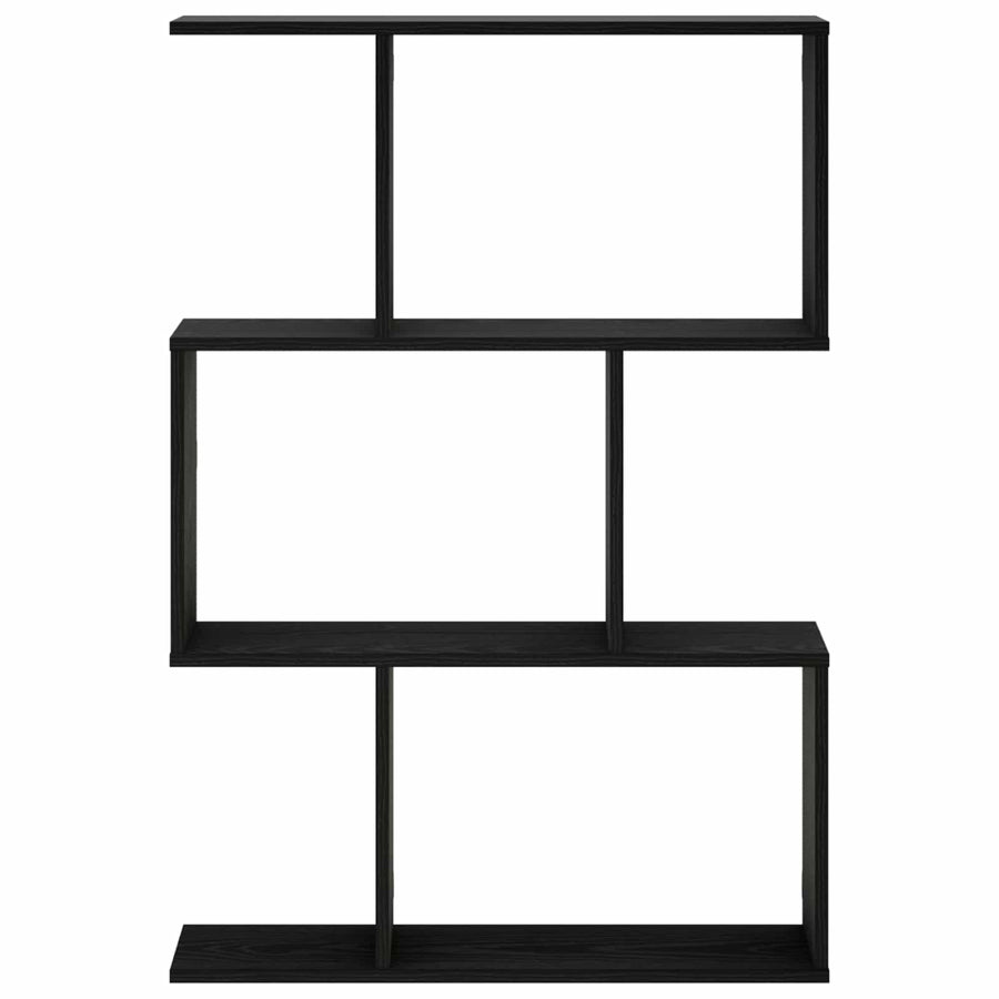 Wandplank Zwart eiken 72 x 17 x 105 cm Bewerkt hout