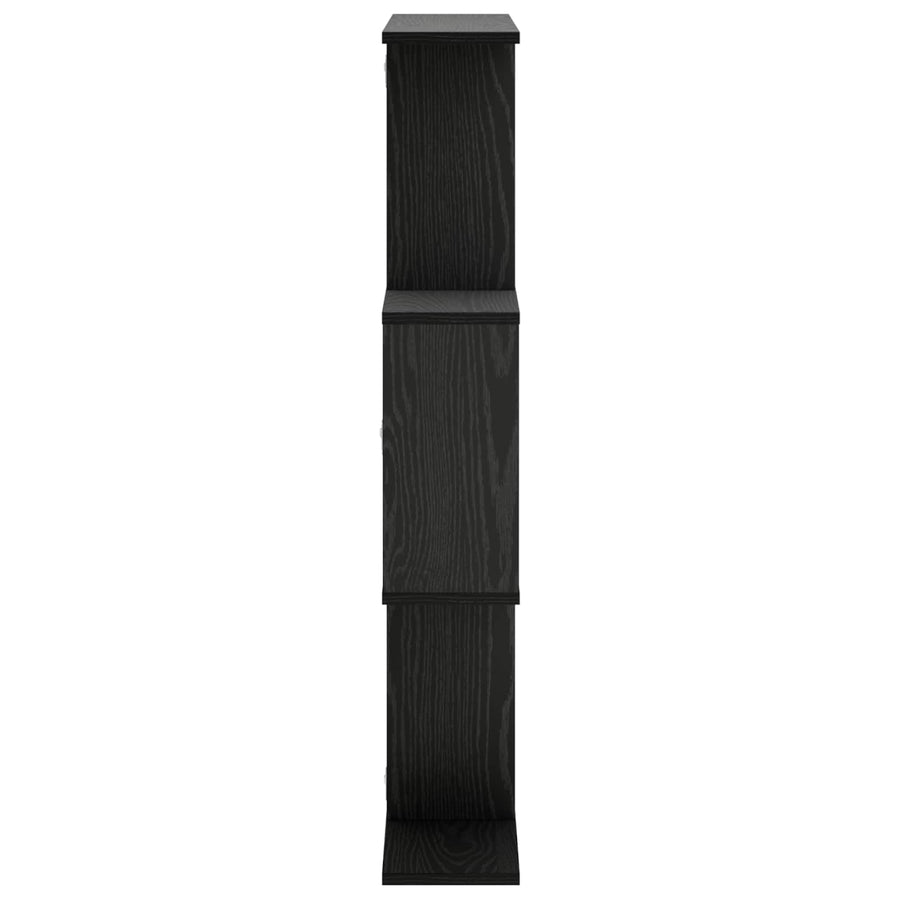 Wandplank Zwart eiken 72 x 17 x 105 cm Bewerkt hout