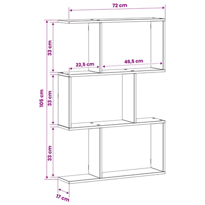 Wandplank Sonoma Eiken 72 x 17 x 105 cm Bewerkt hout