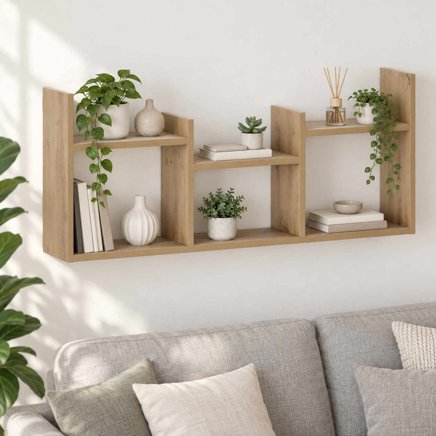 Wandplank Artisanaal eiken 97.5 x 17 x 40 cm Bewerkt hout