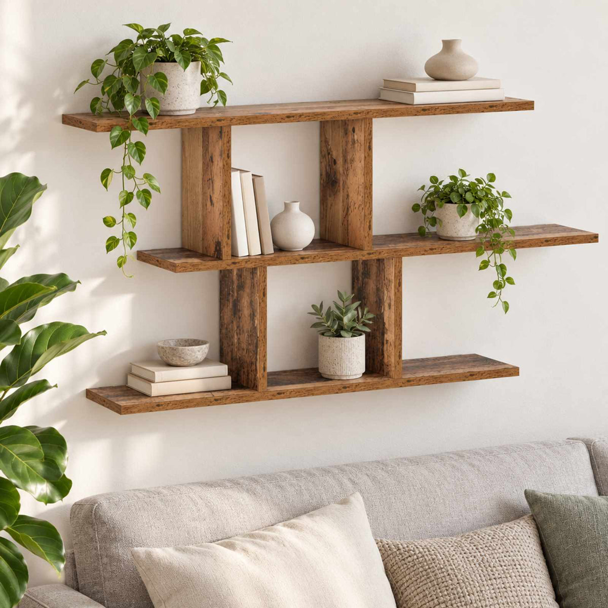 Wandplank Oud hout 100 x 17 x 45,5 cm Bewerkt hout