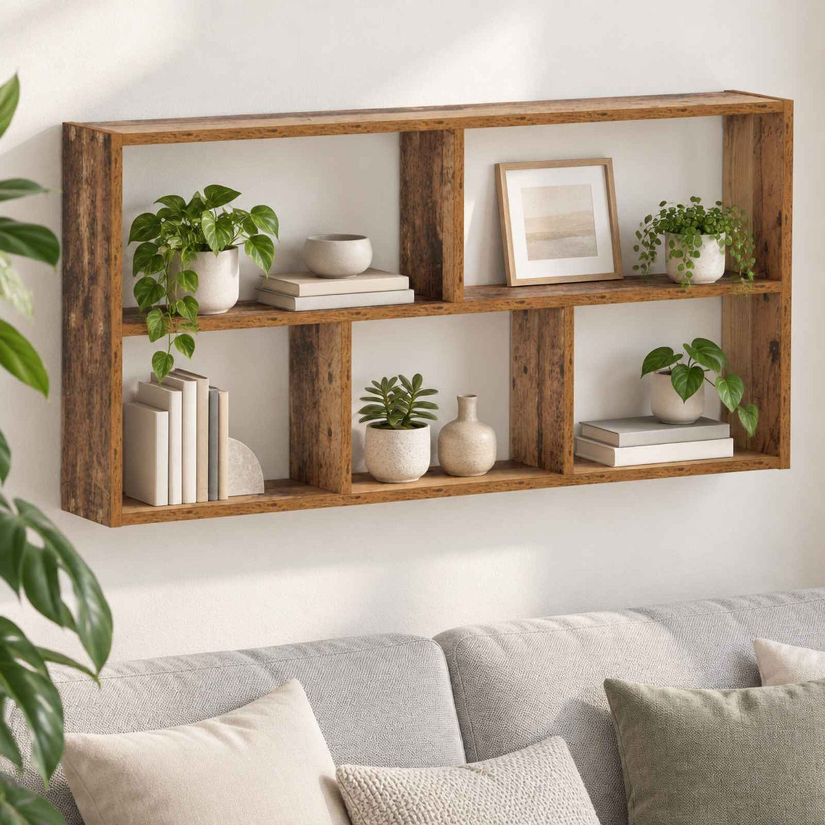 Wandplank Oud hout 102 x 17 x 50 cm Bewerkt hout