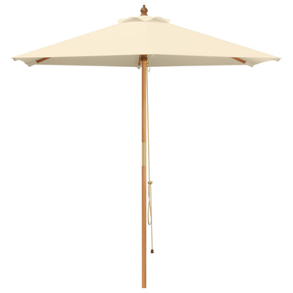 Tuinparasol Ø 210 x 237 cm massief eucalyptushout Crèmewit