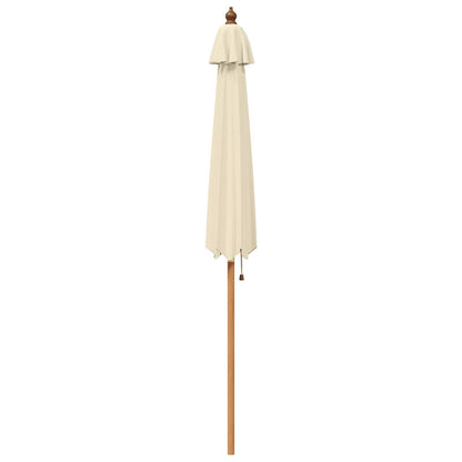 Tuinparasol Ø 210 x 237 cm massief eucalyptushout Crèmewit