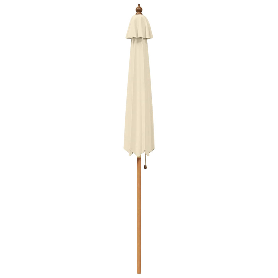 Tuinparasol Ø 210 x 237 cm massief eucalyptushout Crèmewit