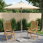 Tuinparasol Ø 240 x 237 cm massief eucalyptushout Crèmewit