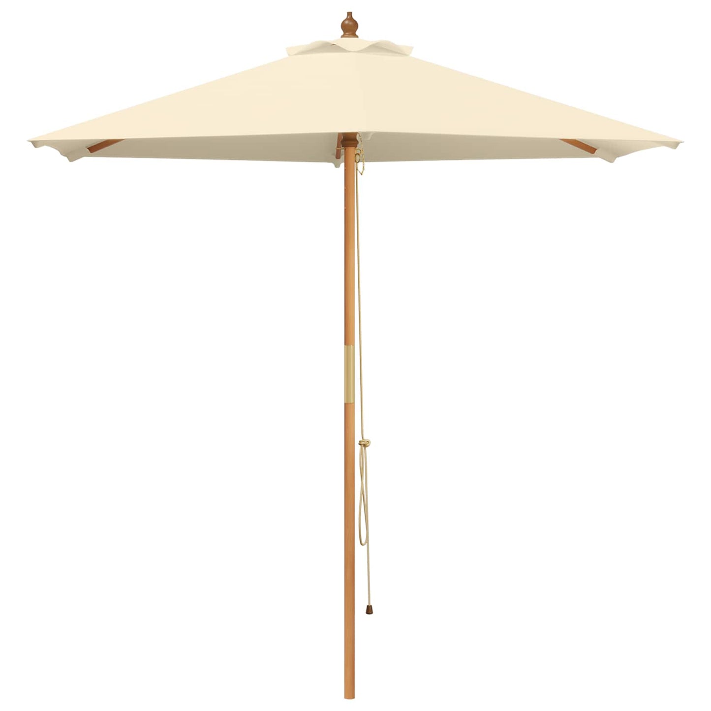Tuinparasol Ø 240 x 237 cm massief eucalyptushout Crèmewit