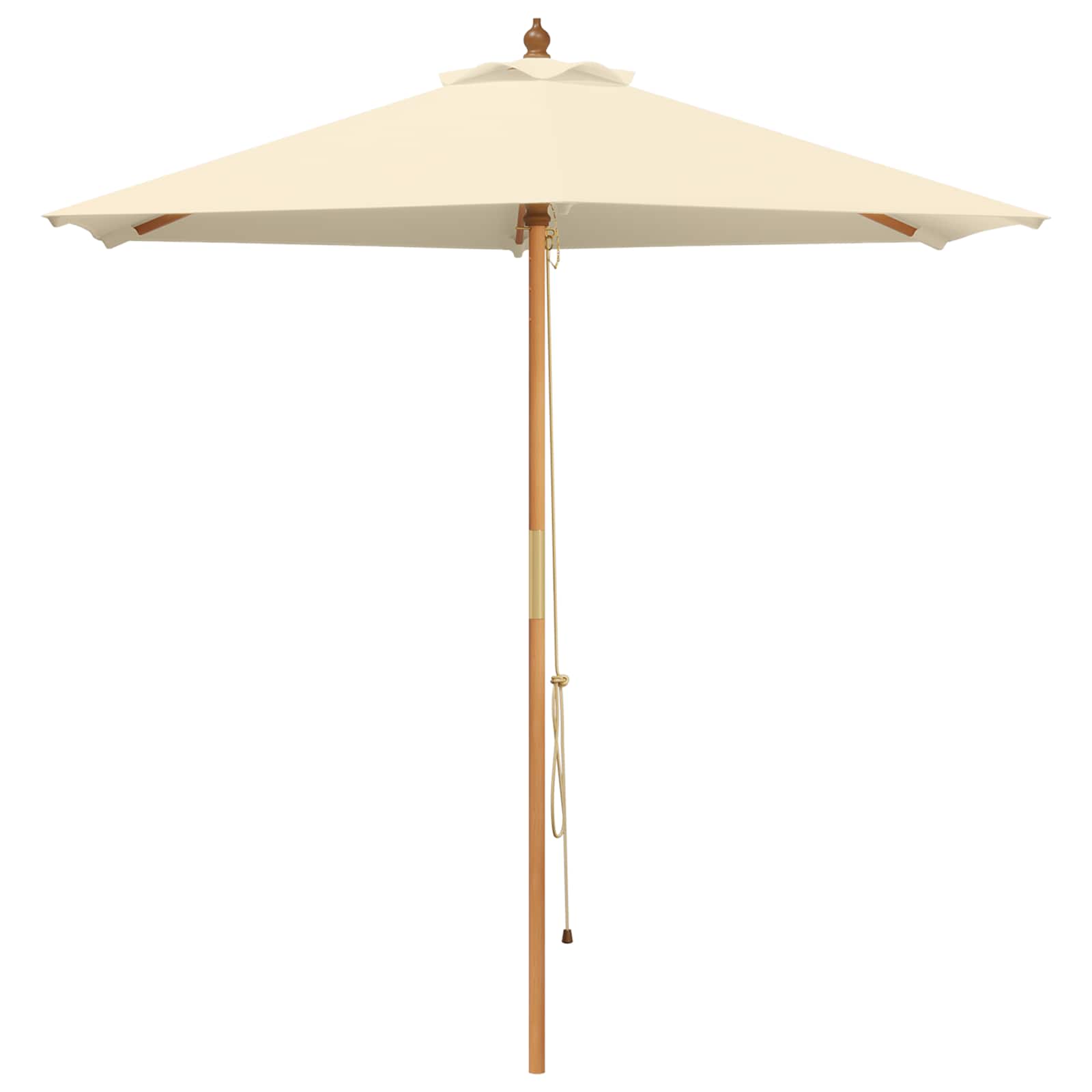Tuinparasol Ø 240 x 237 cm massief eucalyptushout Crèmewit