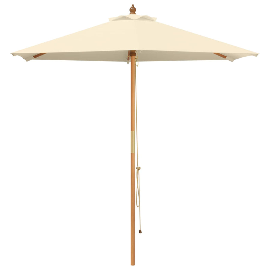 Tuinparasol Ø 240 x 237 cm massief eucalyptushout Crèmewit