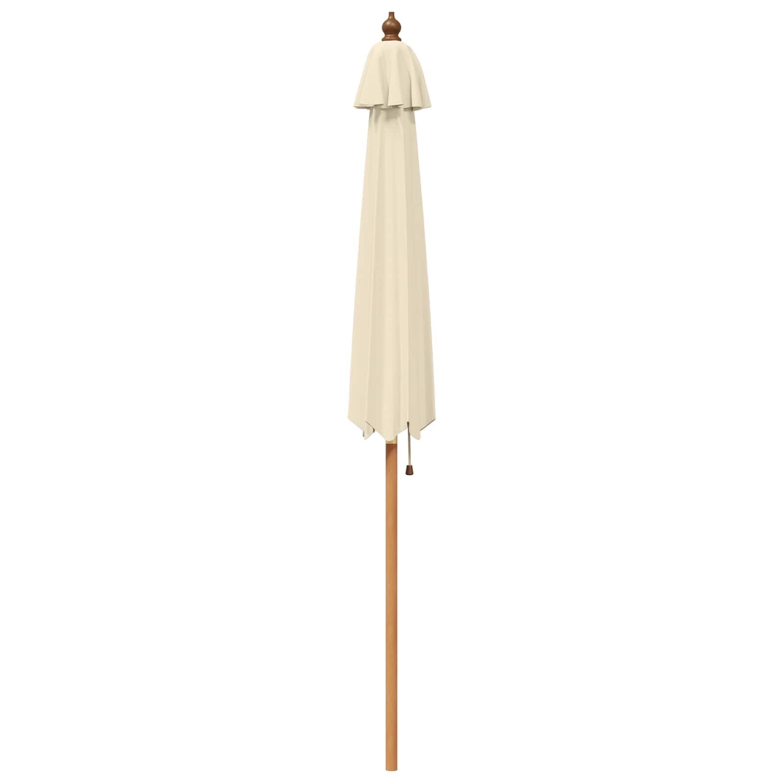 Tuinparasol Ø 240 x 237 cm massief eucalyptushout Crèmewit