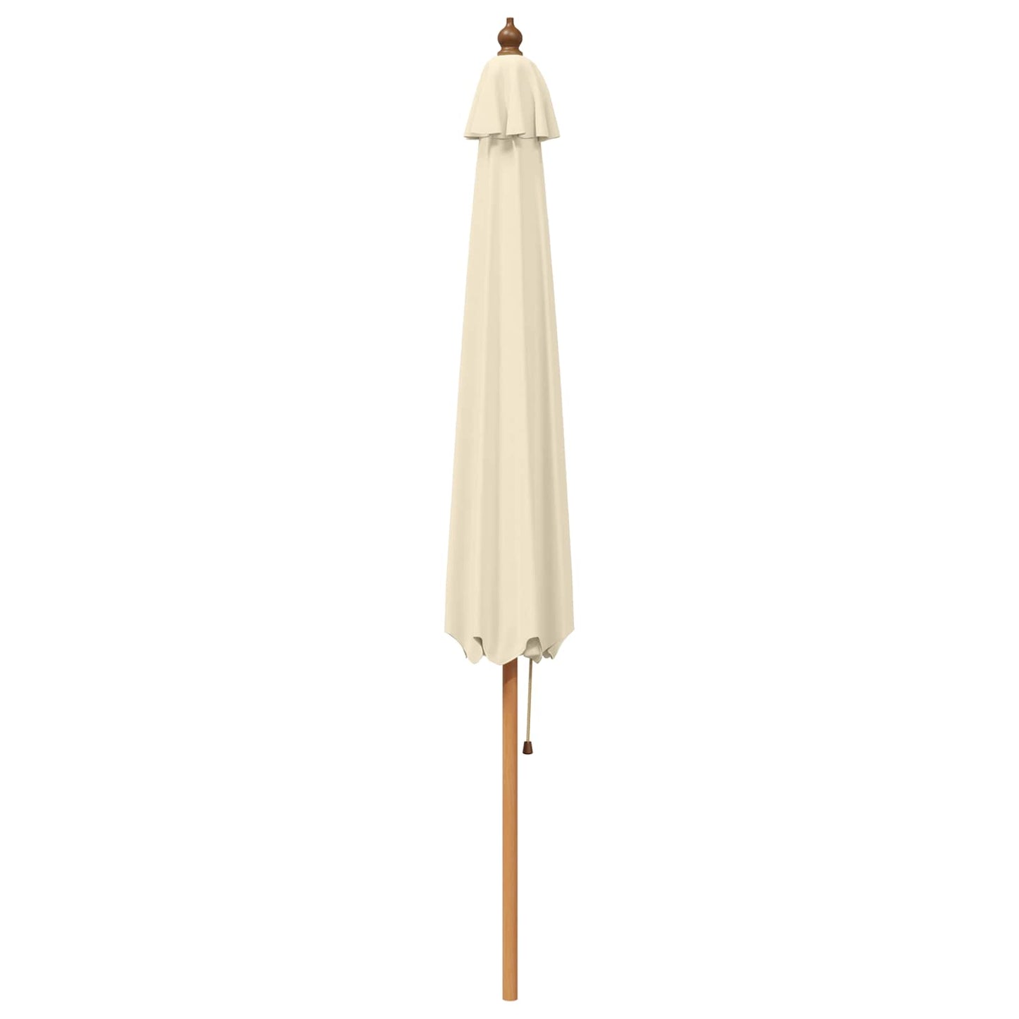 Parasol Ø 300 x 248 cm massief eucalyptushout Crèmewit